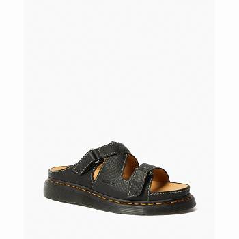 Dr Martens Bradfield Rugged Kožené Strap - Cierne Sandale Panske, D087SK